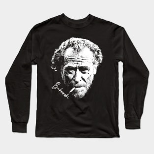 Charles Bukowski / Retro Design Long Sleeve T-Shirt